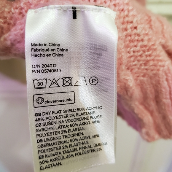 H&M DIVIDED Forever Unite Pink Multi-Color Crew Neck Long Sleeve Sweater, Large - Picture 14 of 15